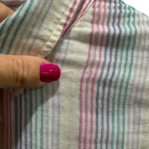 Rails Ellis Iris Gauze Long Sleeve Blouse Stripes Summer Medium - Picture 9 of 12